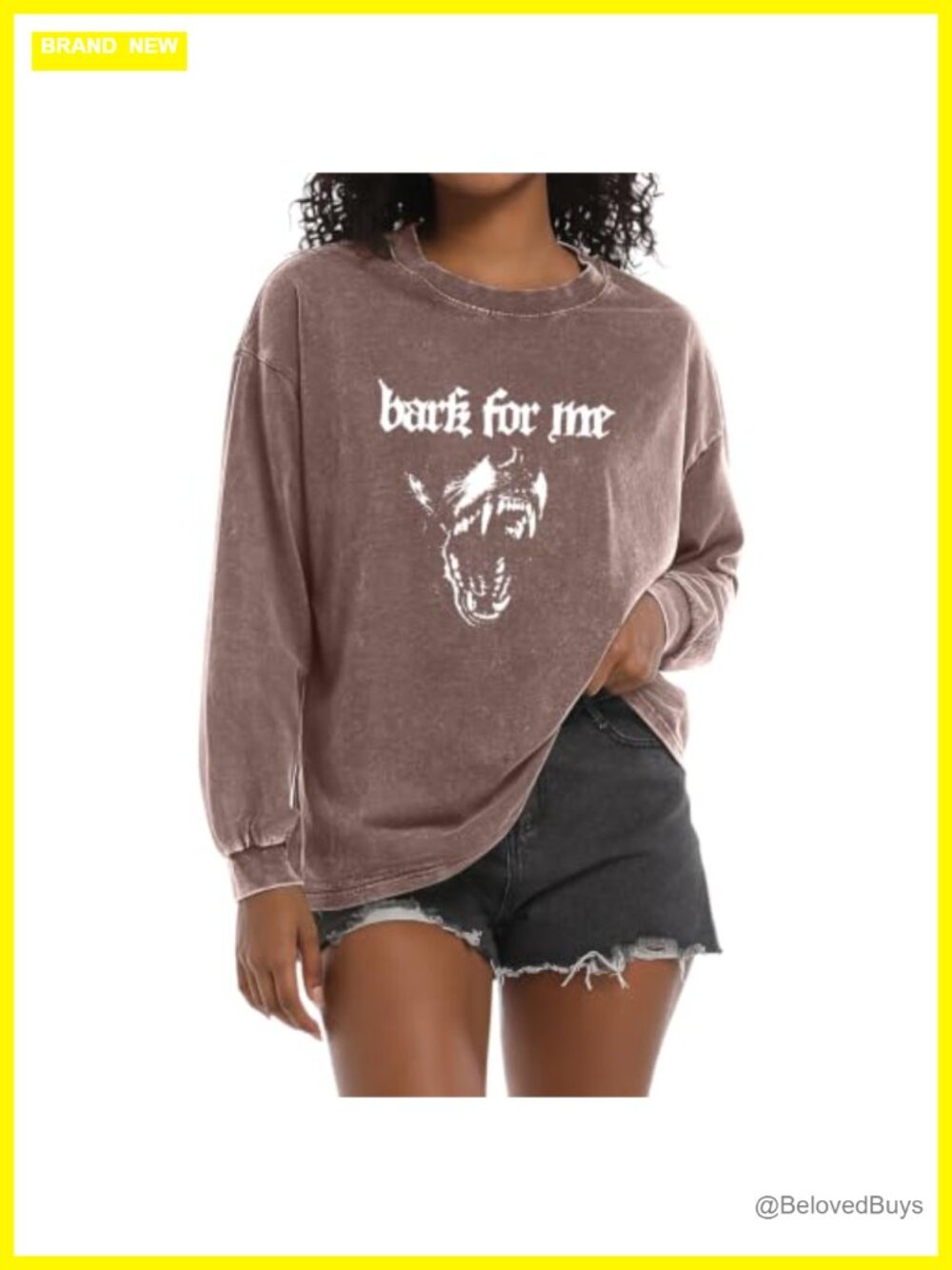 Acid Wash Cotton Blend Long Sleeve Graphic Tee Gothic Streetwear